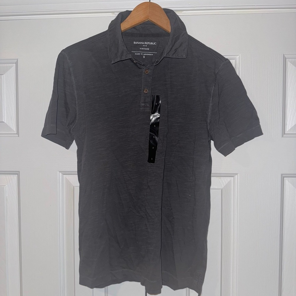 NWOT Grey BANANA REPUBLIC Polo Shirt Sz S